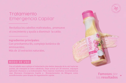 Milagros natural Colombian hair repair treatment bottle