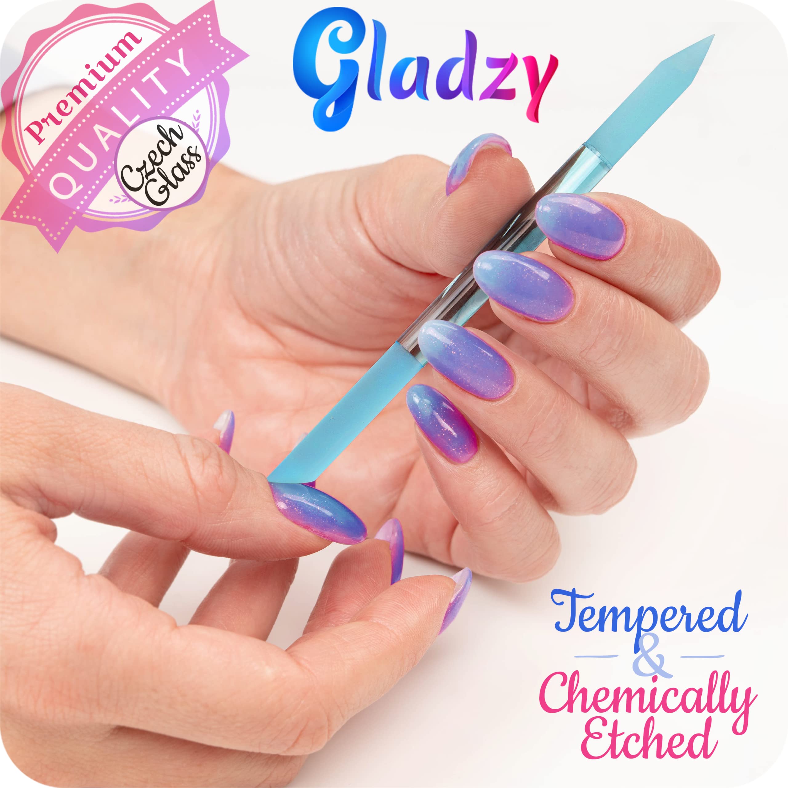 Dual-ended Czech glass cuticle remover tool