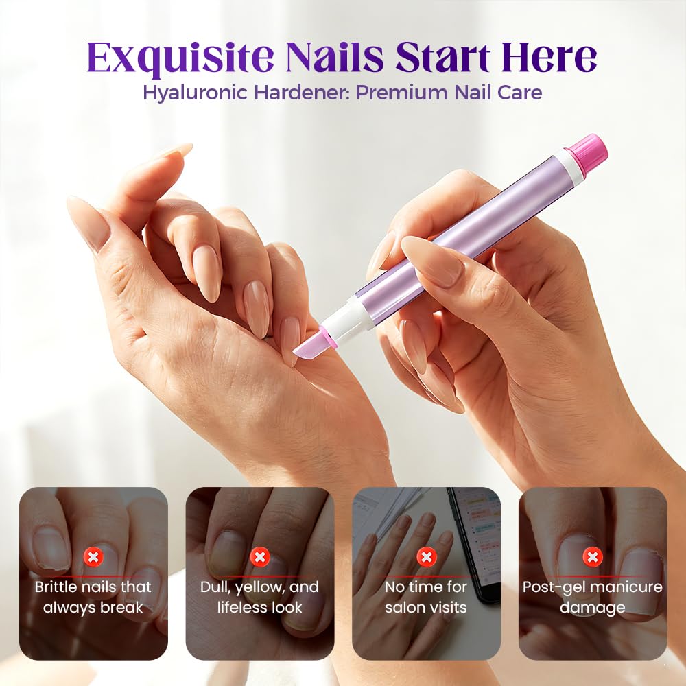 Close-up of the angled ceramic tip of the portable nail oil pen exfoliating dead skin.