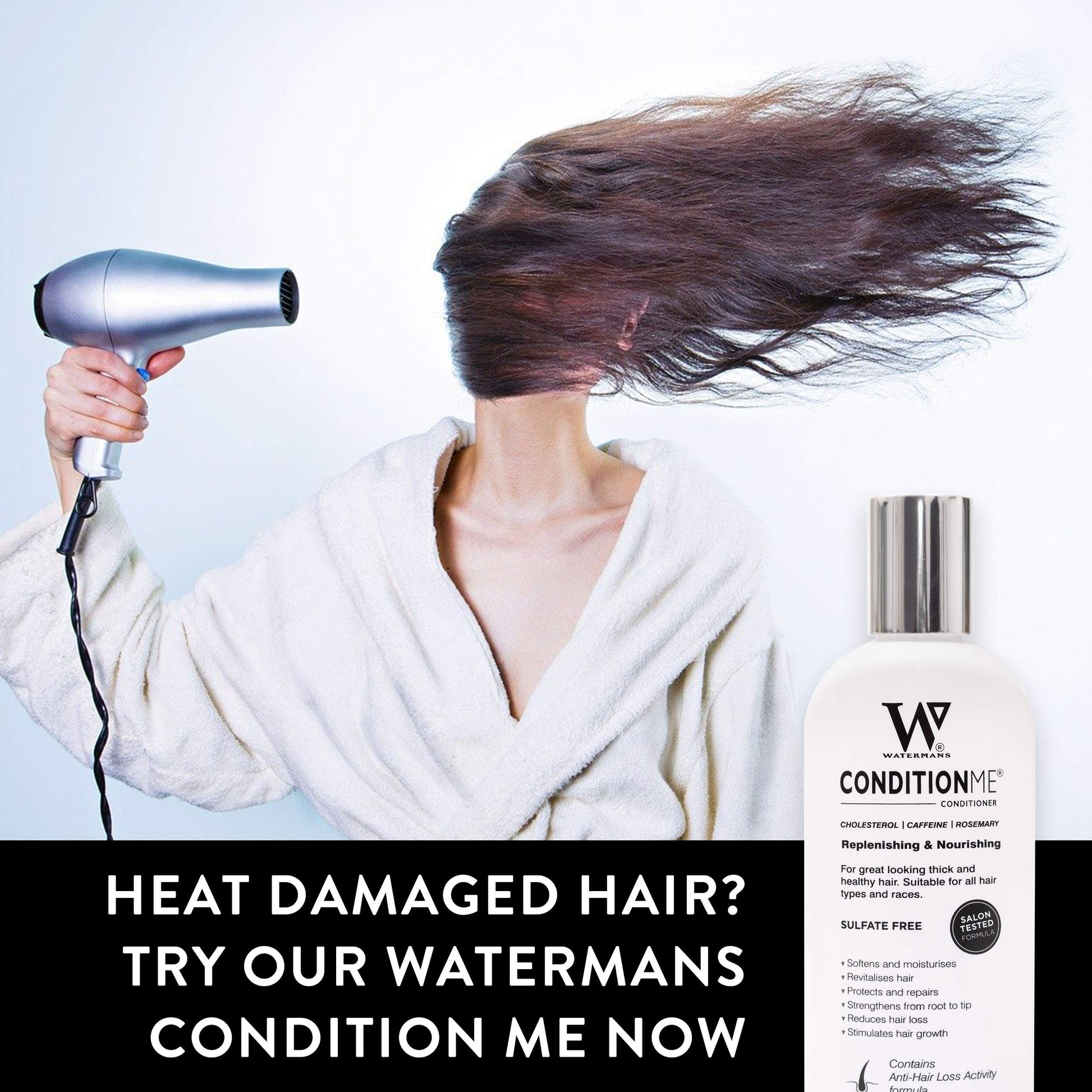 Watermans unisex hair density boosting conditioner bottle angle shot