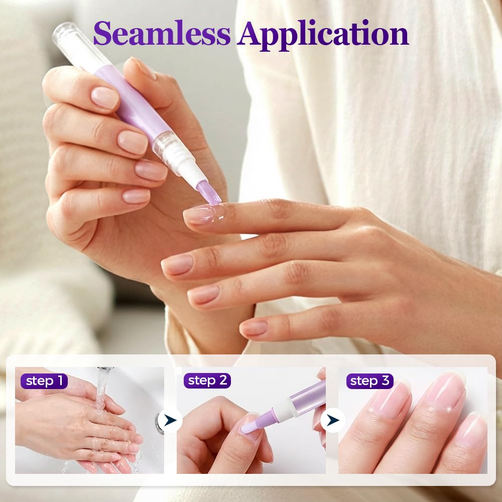 Before and after results on dry damaged cuticles using the Hknbj hangnail remover pen.