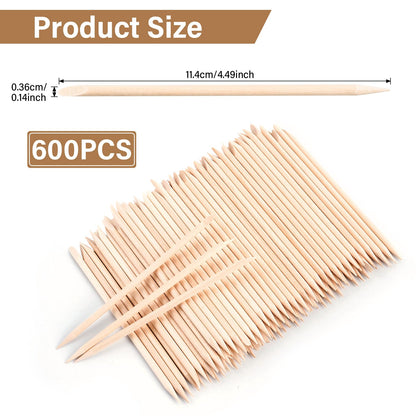 Bulk pack of 600 orange sticks for professional manicure tools