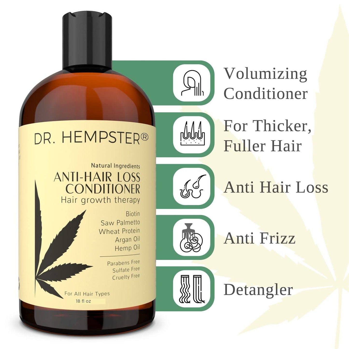 Premium Dr. Hempster hair care product packaging.