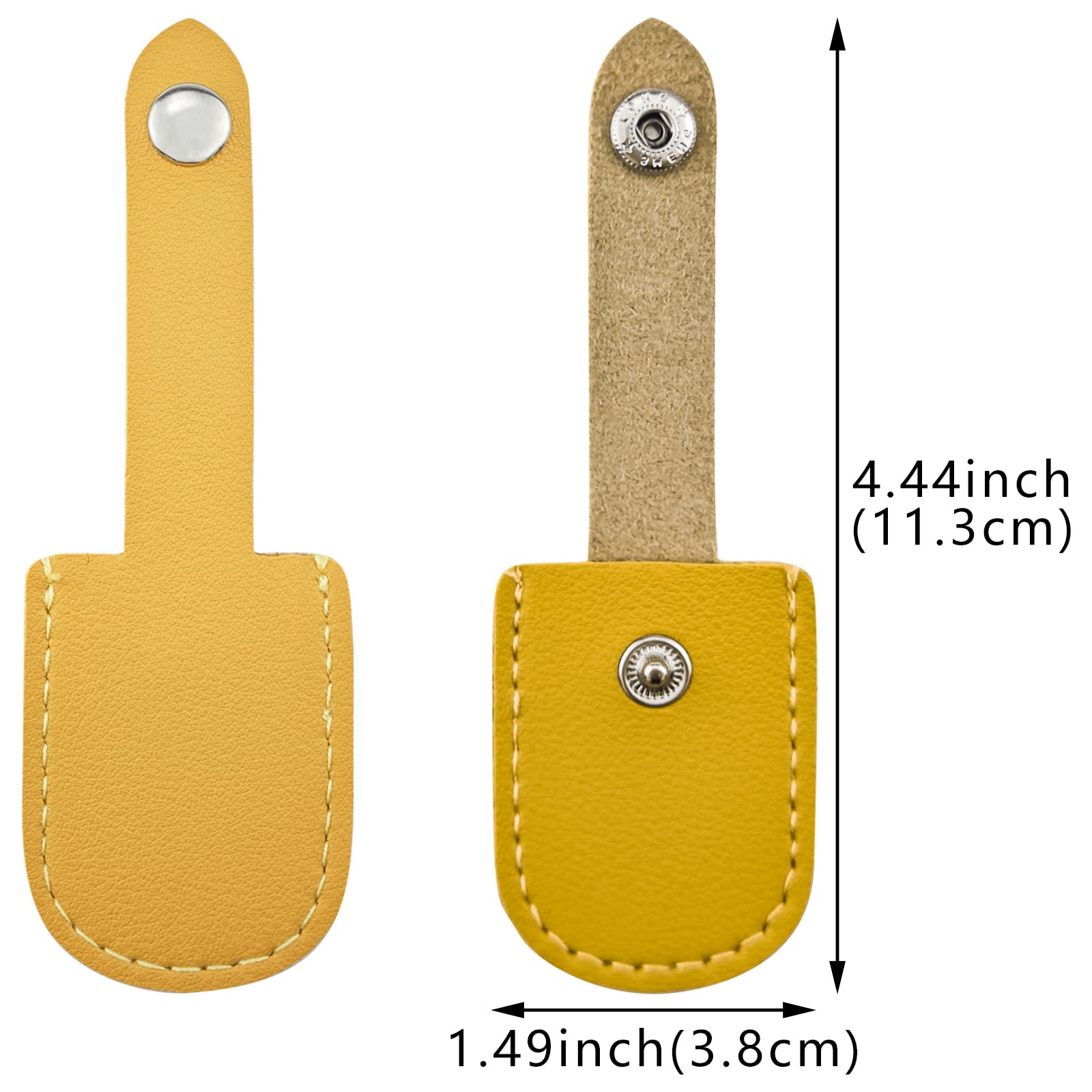 Thinslimer leather scissor pouch set showing secure snap button closure design.