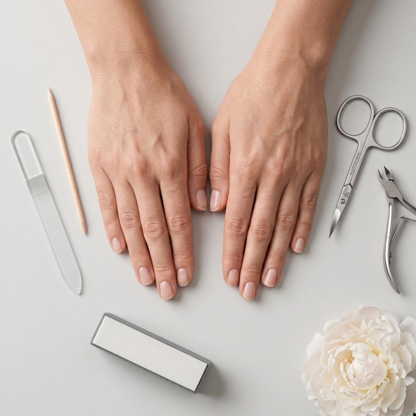 Side profile of Erbe 90 mm premium German engineering stainless steel manicure tool