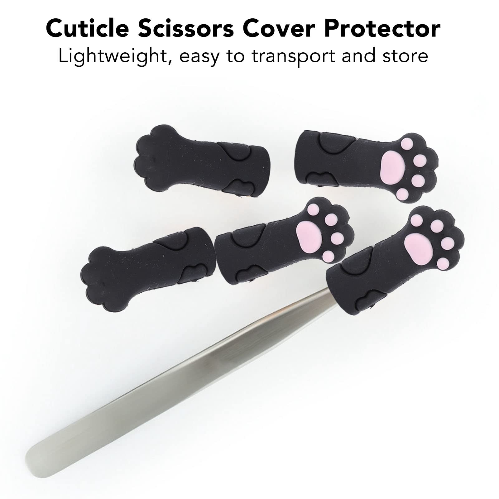 Close up view of the pink toe pad details on the black cat shape tool guard