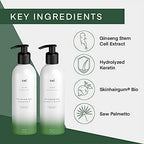 Cel anti thinning shampoo bottle showcasing plant stem cell technology label