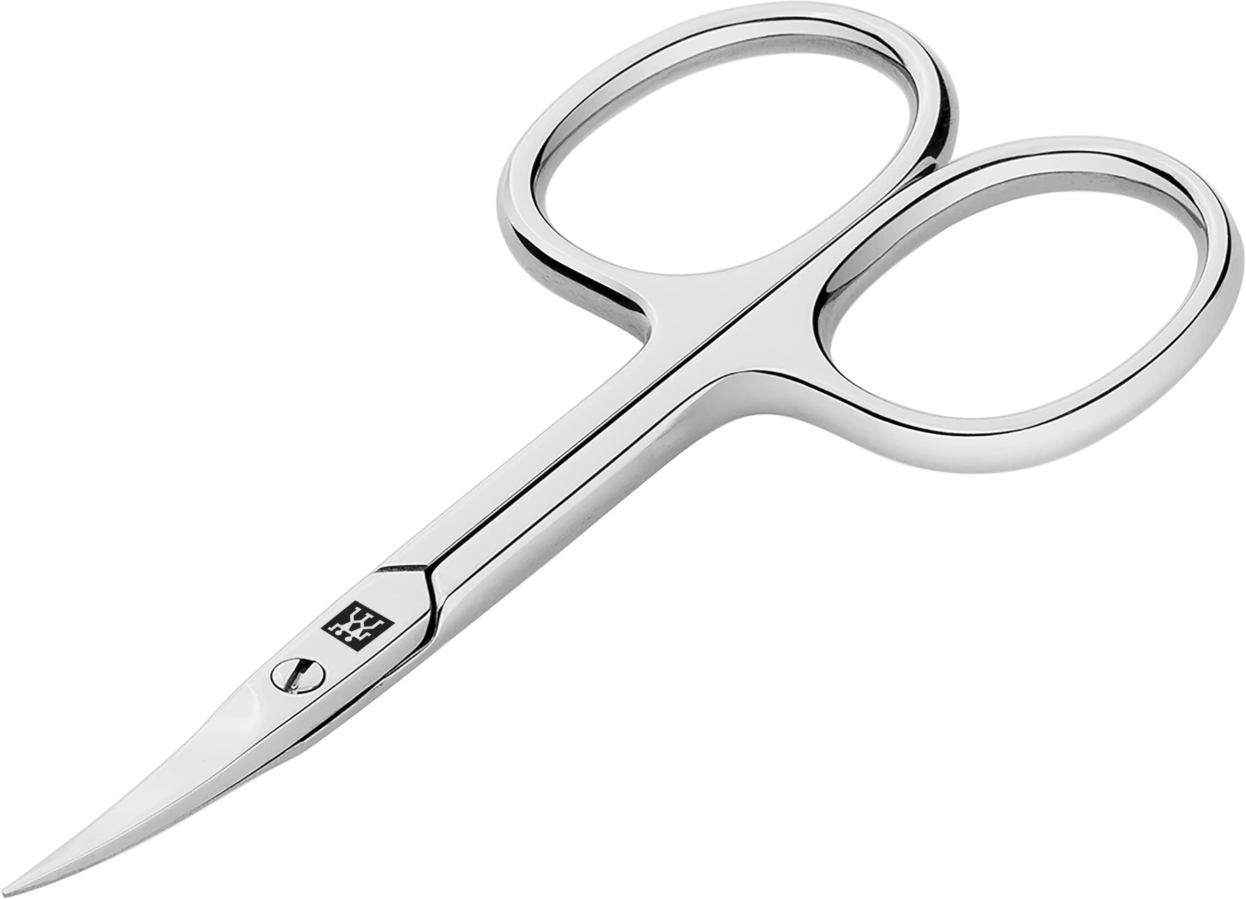 Zwilling silver 3.5 inch cuticle scissors showcasing the polished stainless steel finish.
