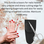 Tecto extra fine tip scissors cutting a neat line to emphasize blade sharpness and professional grooming performance.
