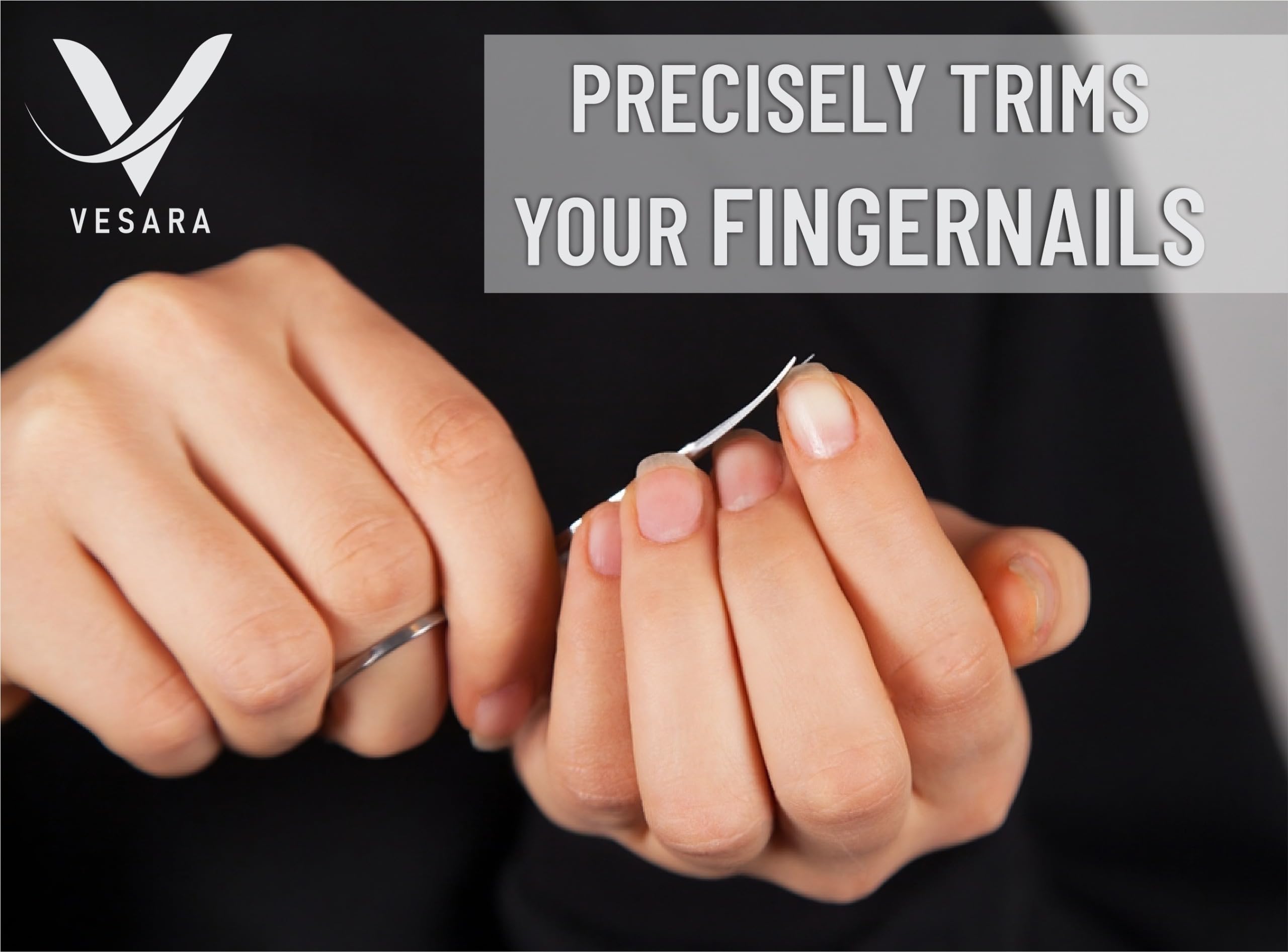 Vesara multipurpose small scissors showcasing the curve ideal for eyebrow and eyelash shaping
