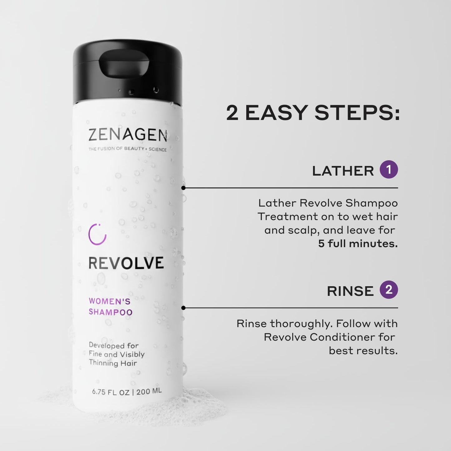 Zenagen hair care products for women flat lay