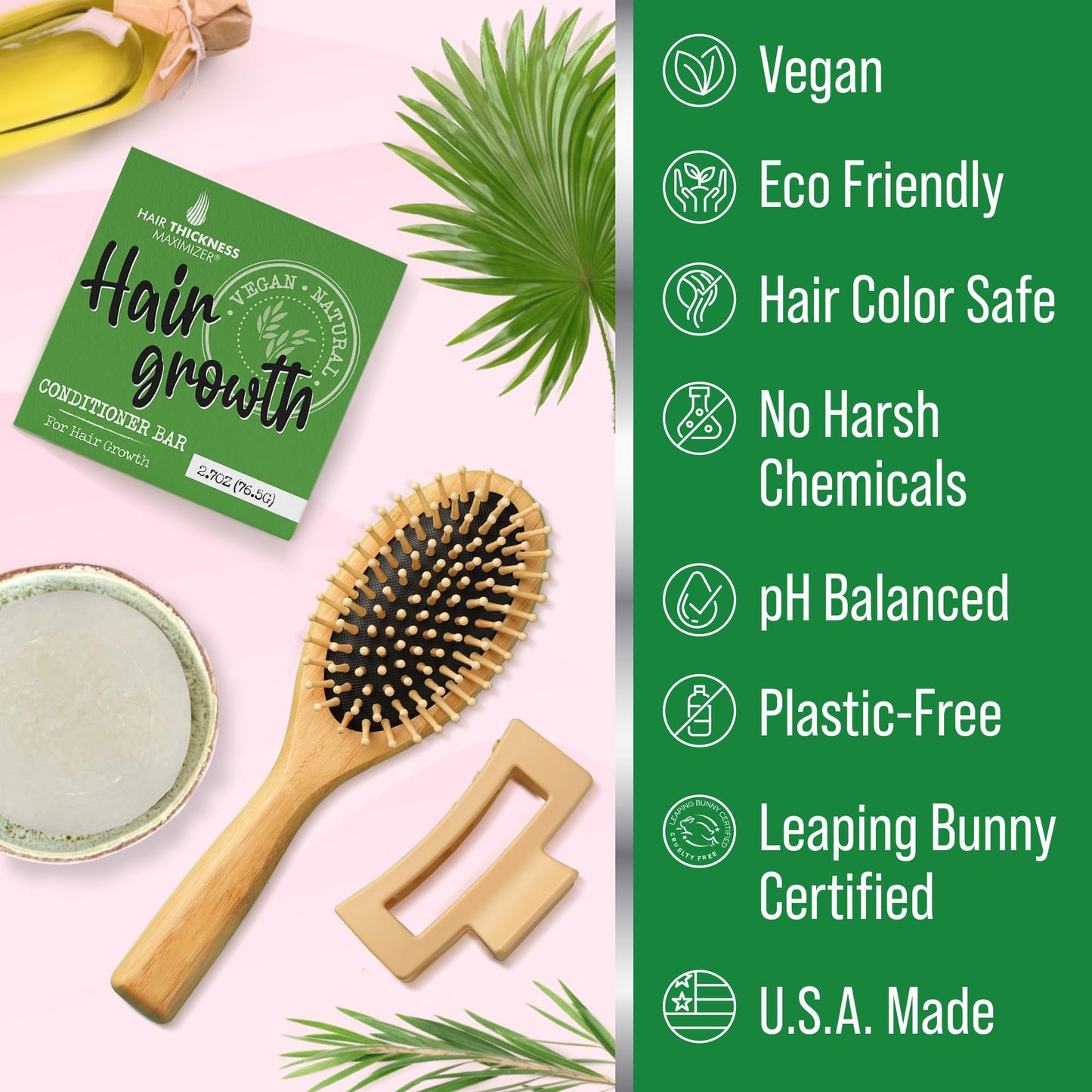 Solid conditioner bar for dry hair relief