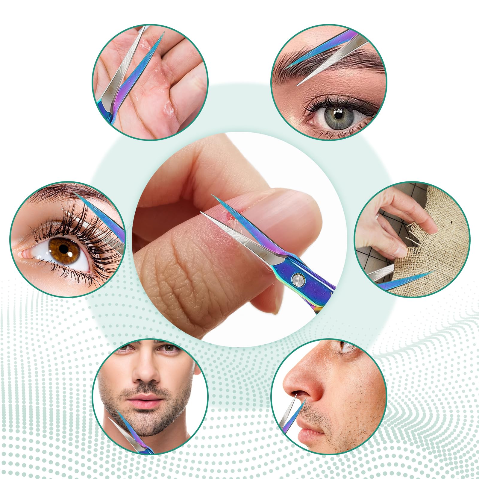 Two piece set of Robohook professional cuticle scissors laid flat to showcase the compact size.