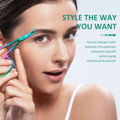 Robohook multicolor beauty scissors set highlighting the premium rust resistant finish.