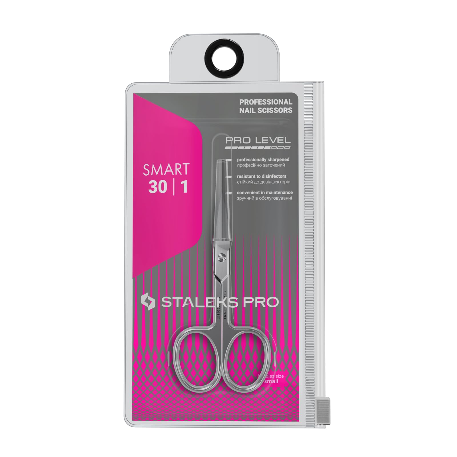 Staleks Pro Smart 30 Type 1 grooming tool displaying the classic finger rings and handle length