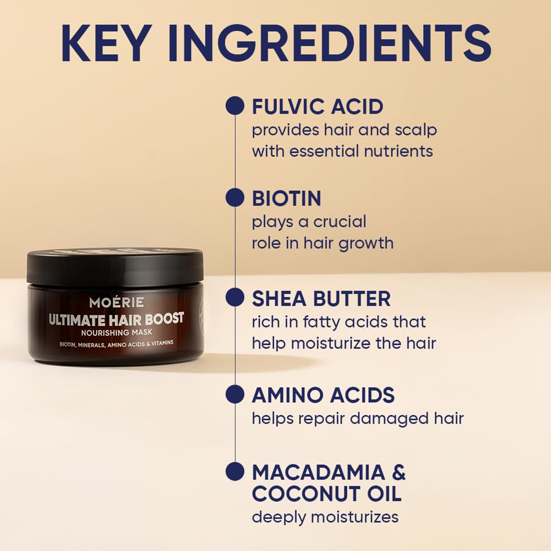 Moerie hair mask application on hair strands