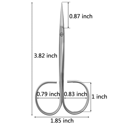 CGBE Curved Manicure Scissors showing the extra fine pointed tips.