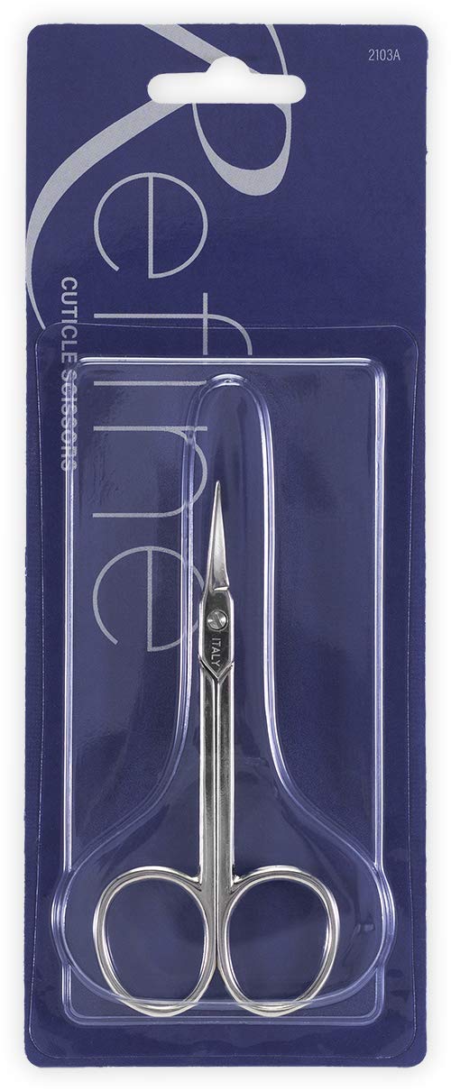 Close up of Refine carbon steel curved blade for precise manicure grooming