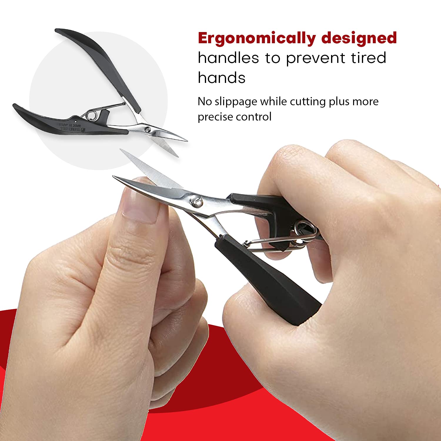 Seki Edge stainless steel professional nail scissors isolated on a clean studio background.