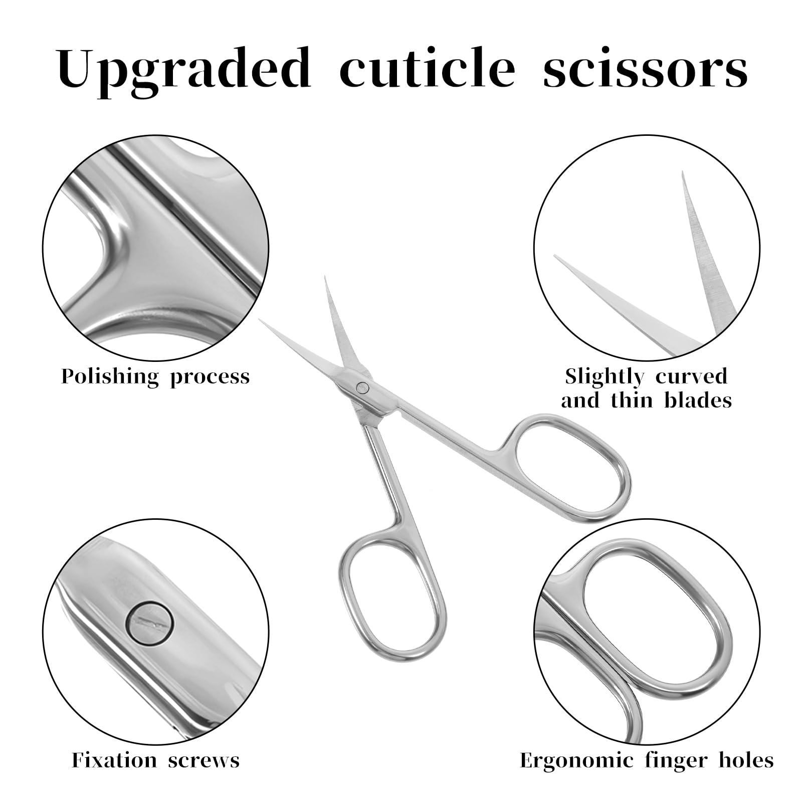 Premium multi purpose facial hair and nail scissors crafted from durable stainless steel.