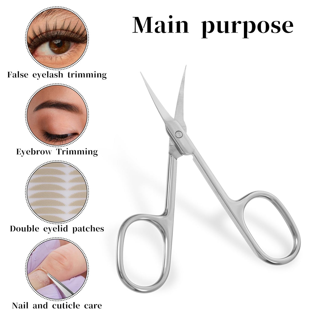 Portable portable beauty scissors set ideal for precise eyelash and mustache grooming.