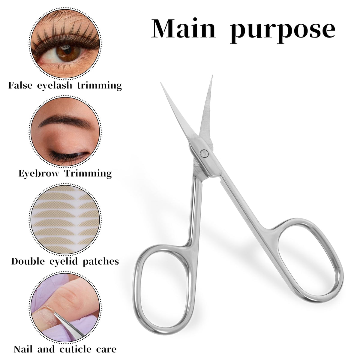 Portable portable beauty scissors set ideal for precise eyelash and mustache grooming.