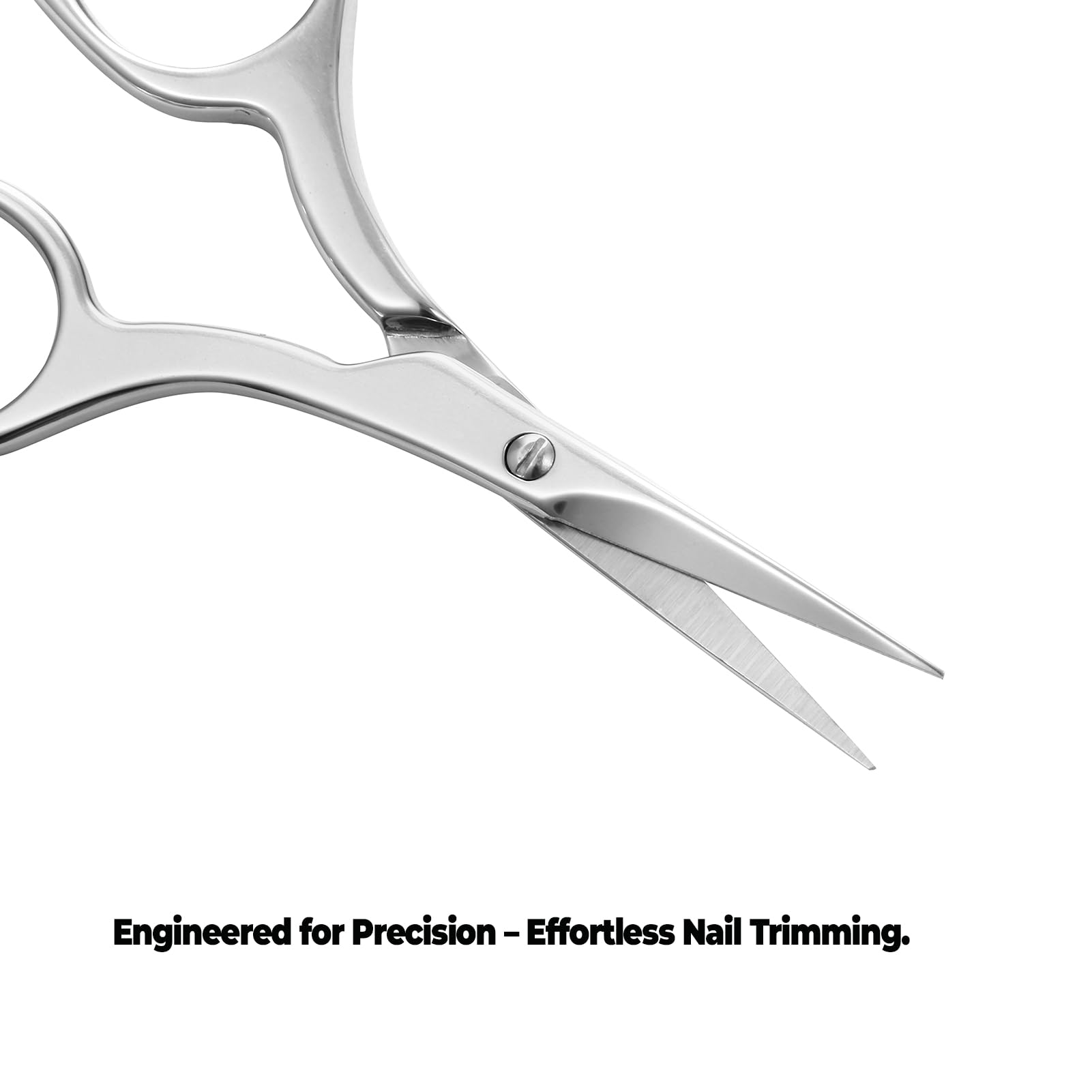 LIVINGO stainless steel scissors showing the ergonomic silver handle design for comfortable grip.