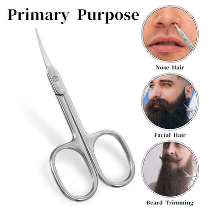 Professional grade silver stainless steel manicure scissors for safe and precise cuticle maintenance.