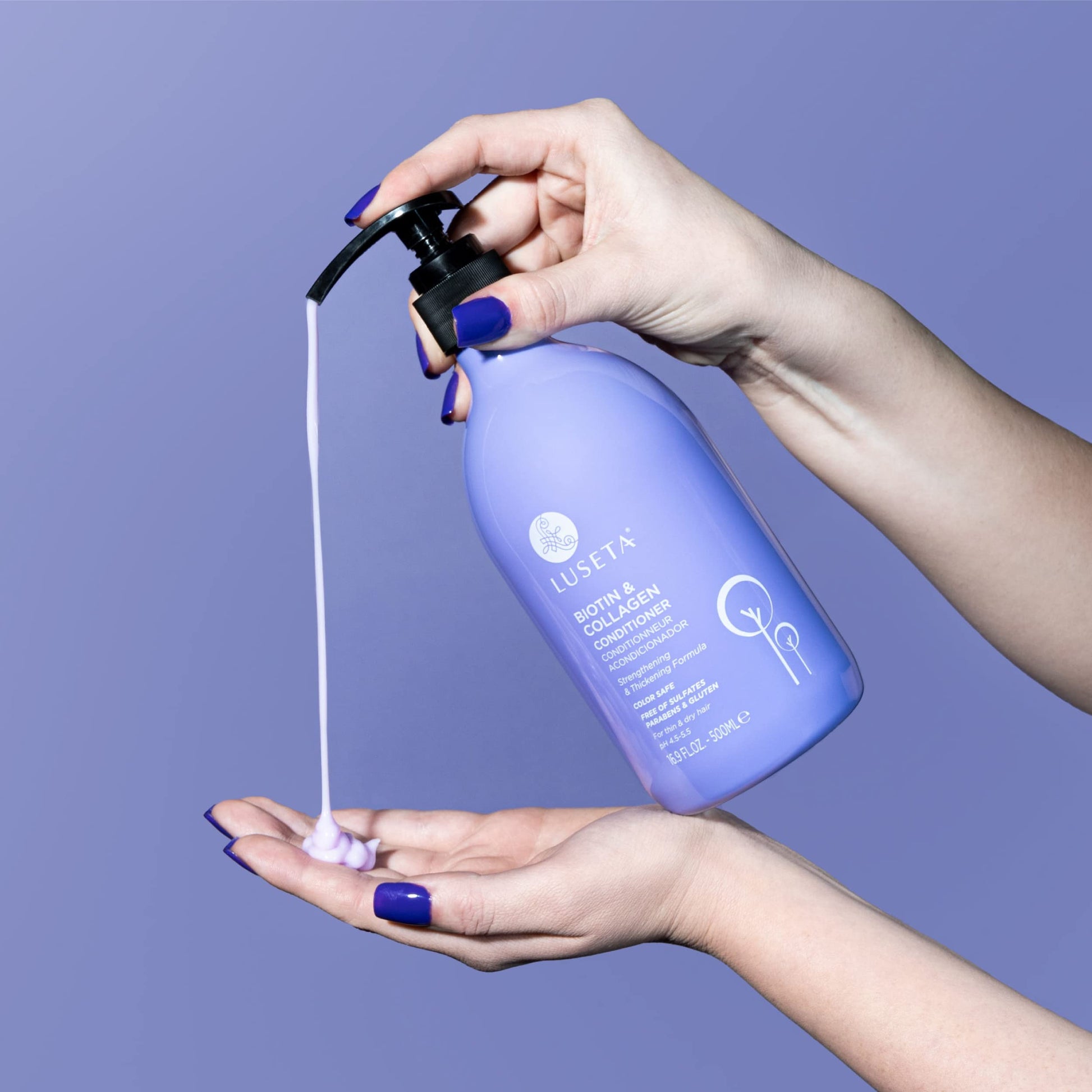 Luseta daily use paraben free conditioner bottle displaying brand logo and volume size