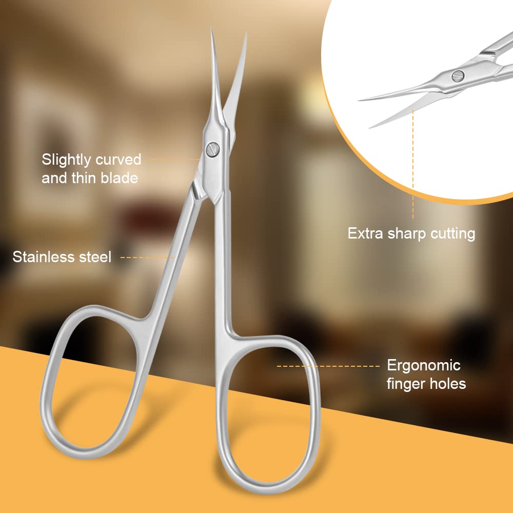AOMIG professional grooming scissors illustrating the compact three point seven inch travel friendly size
