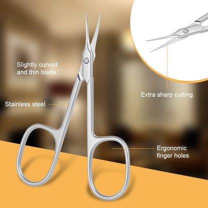 AOMIG professional grooming scissors illustrating the compact three point seven inch travel friendly size
