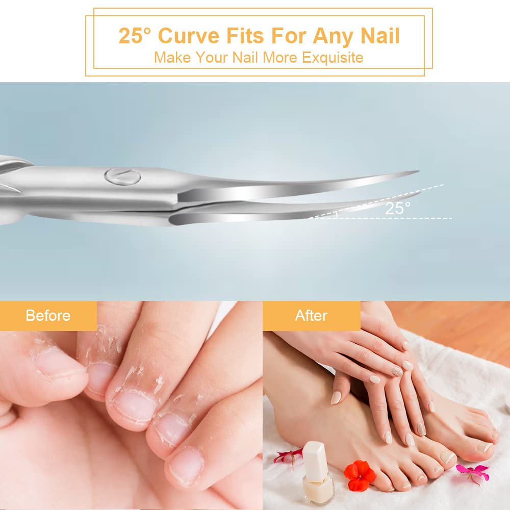 AOMIG ambidextrous facial hair scissors trimming eyebrow and eyelash hairs precisely