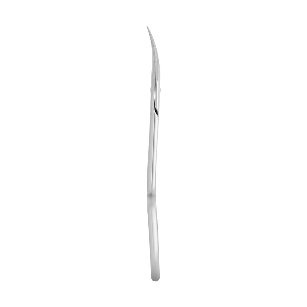 Close up of the slim curved blades of Staleks Pro Expert 22 Type 1 professional scissors