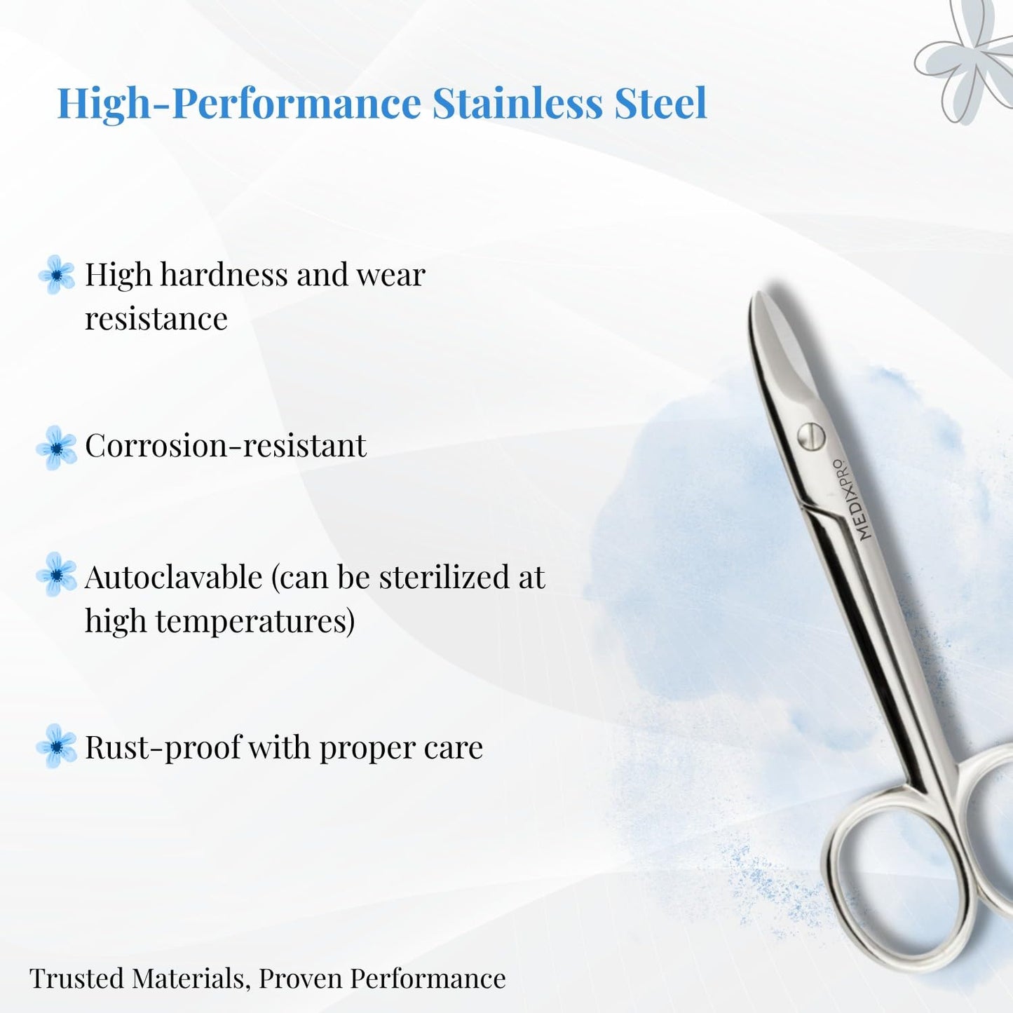 Rockville Unlimited premium German stainless steel scissors displayed alongside a professional manicure kit.