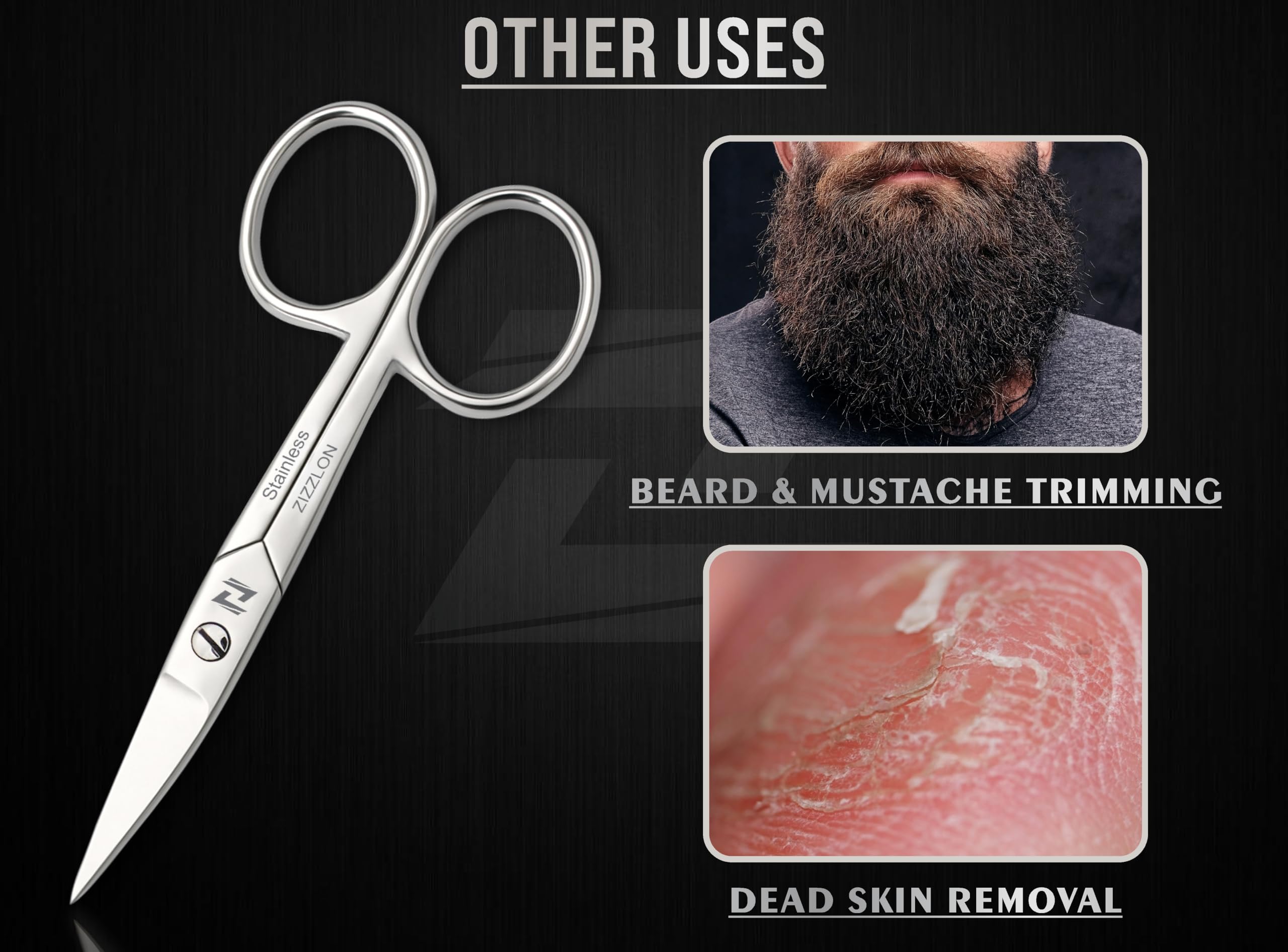 Ergonomic finger loops of nickel plated grooming scissors for precise control