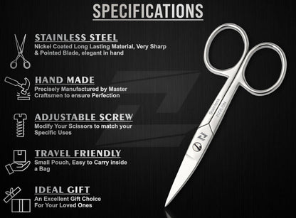 ZIZZLON multipurpose scissors being used for eyebrow shaping and trimming