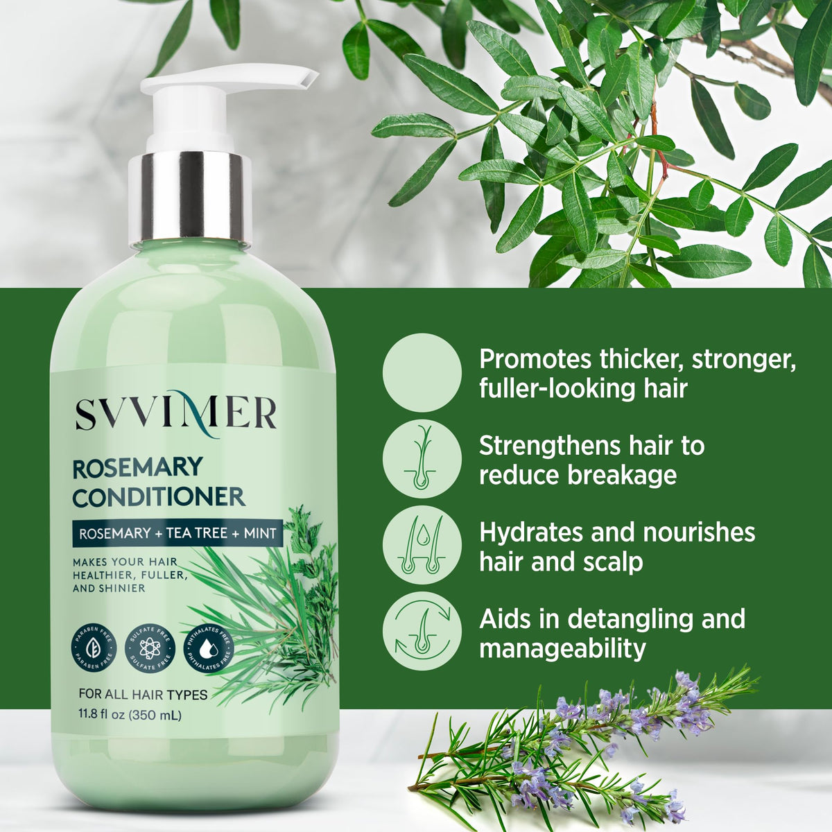 Svvimer biotin hair conditioner texture and creamy formula showcase