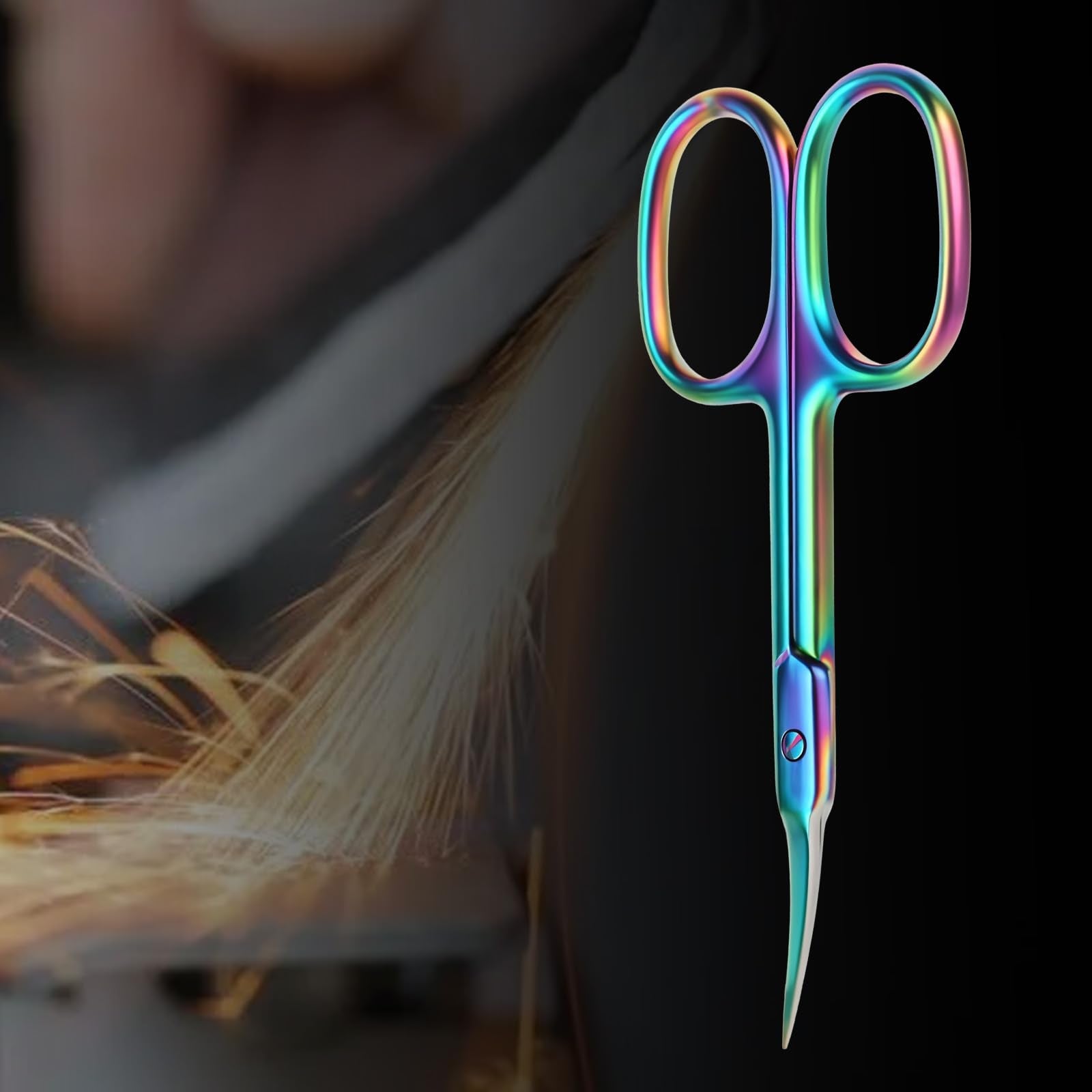 Professional quality THRAU beauty scissors displaying the compact and durable construction