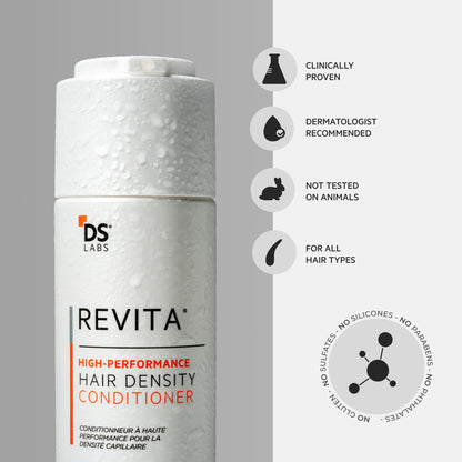 DS Labs Revita caffeine and biotin infused volumizing conditioner back label instructions
