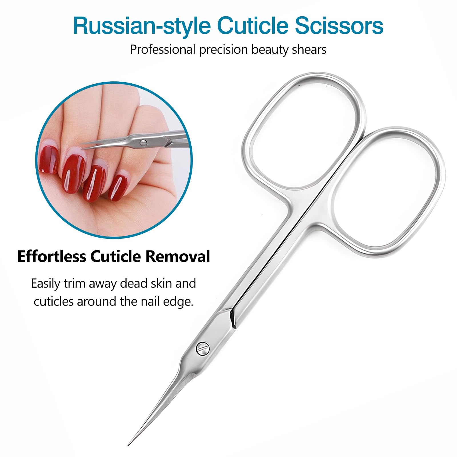 Precision grooming tool being used for detailed eyebrow shaping and eyelash trimming.