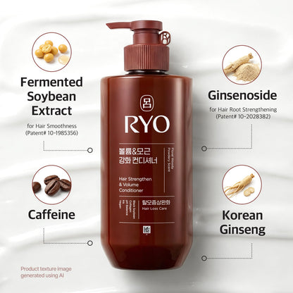 Texture of Ryo Korean Ginseng and caffeine hair conditioner