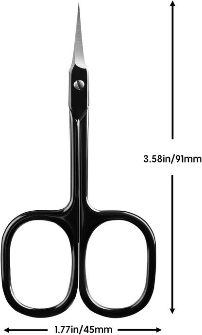 Velodios extra fine curved pointed tip grooming scissors close up view