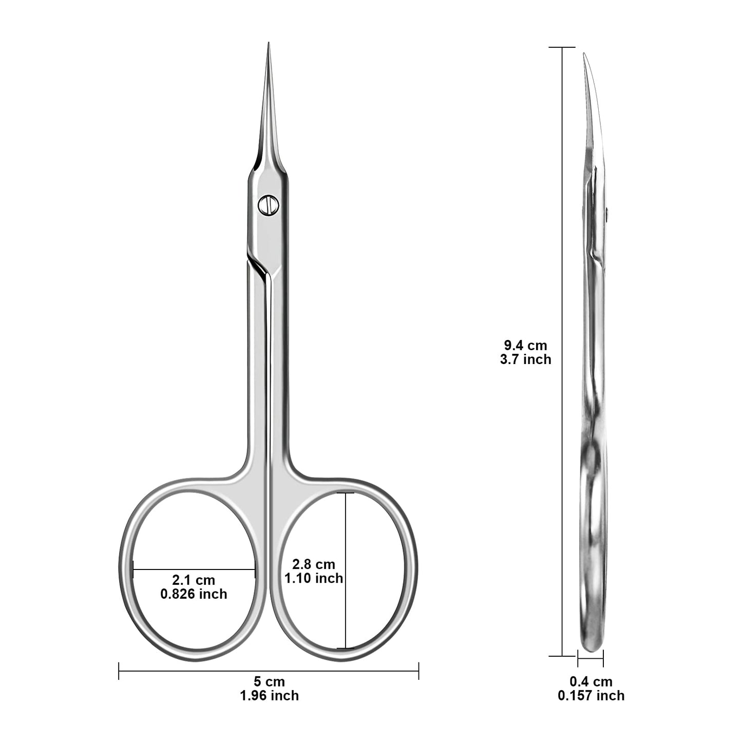 CGBE precision grooming kit scissors being cleaned with an alcohol wipe.