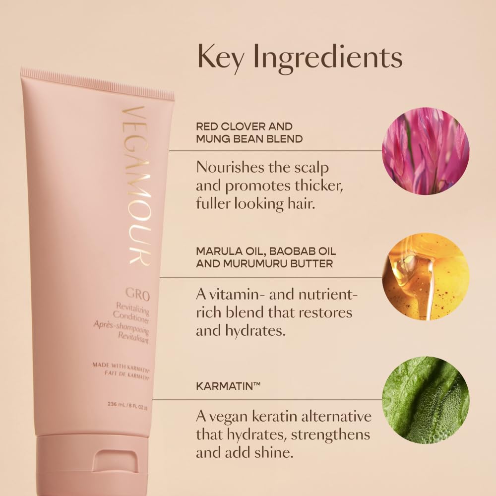 Vegamour Karmatin protein infused nourishing hair conditioner back label