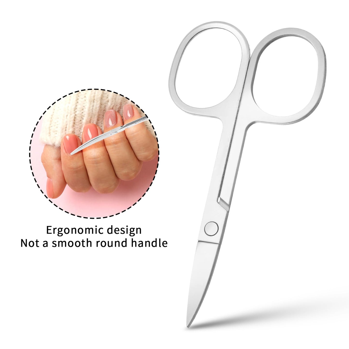 Three piece travel friendly grooming scissors kit on a clean minimalist background.