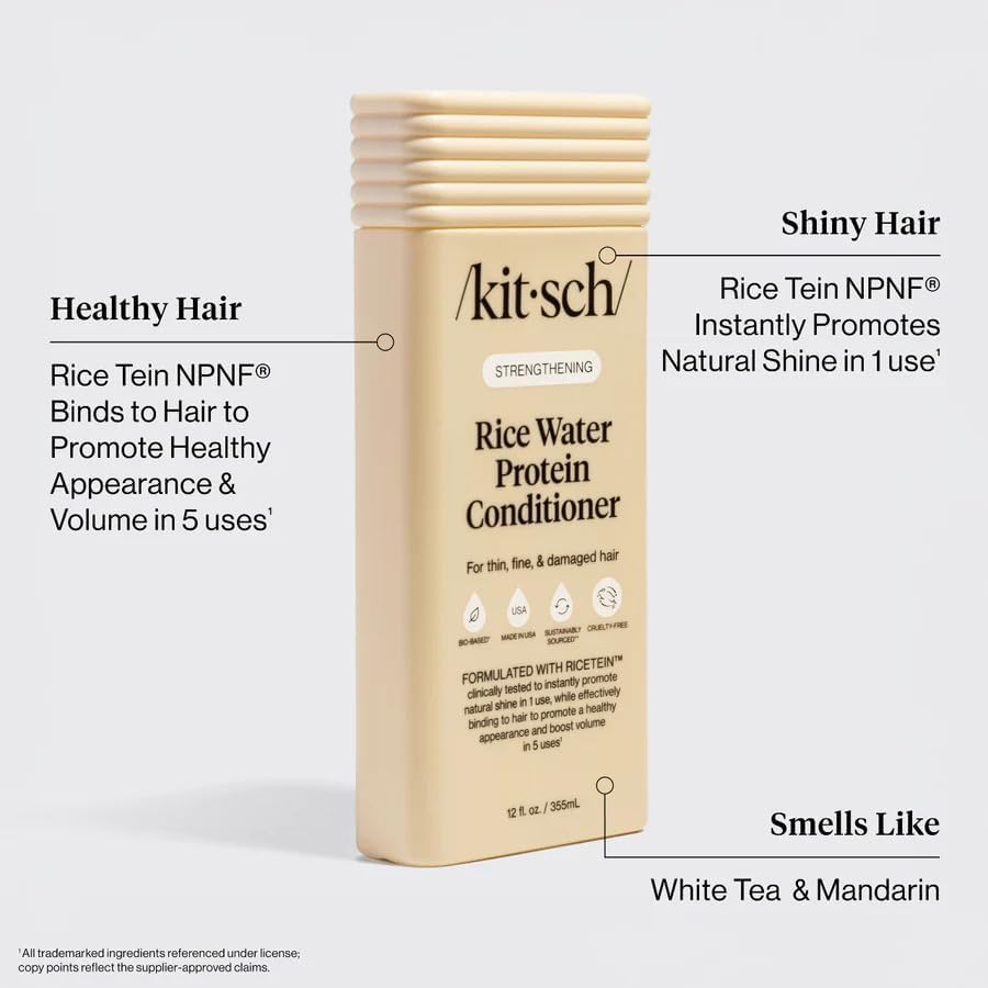 Back label of Kitsch rice protein hair conditioner
