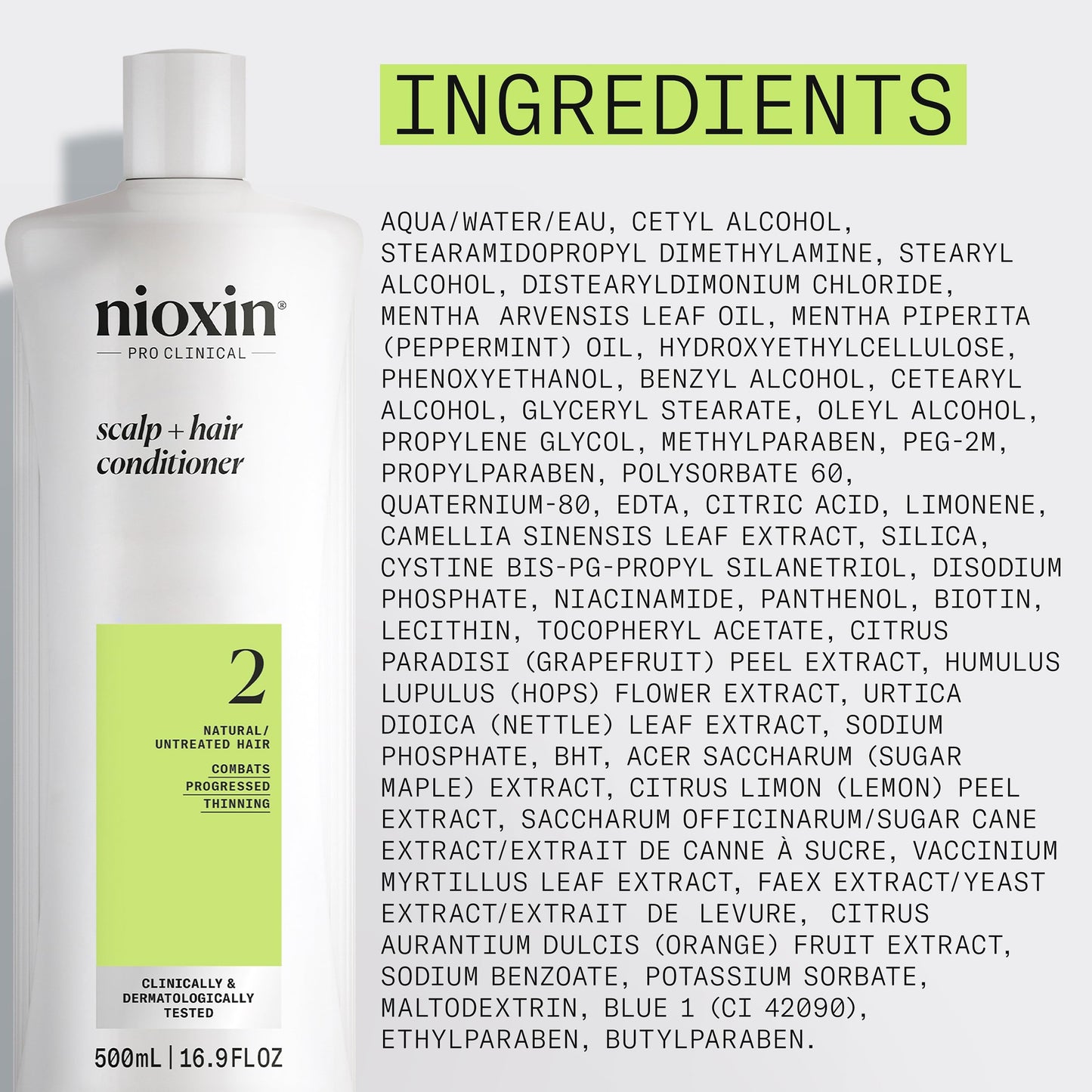 USA imported Nioxin System 2 hair density boosting conditioner bottle