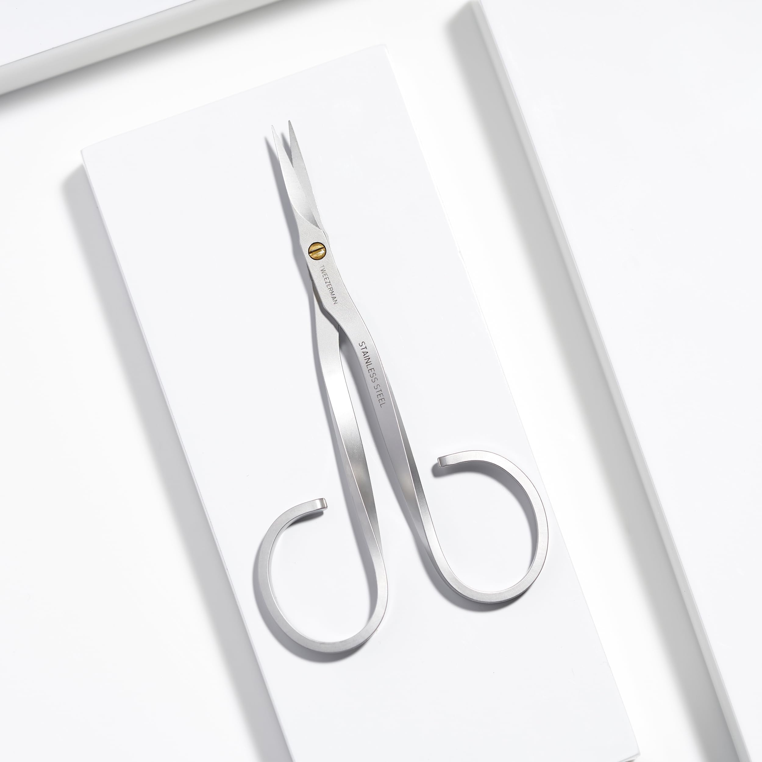 Authentic Tweezerman model 3004R professional cuticle scissors displayed on a clean background.