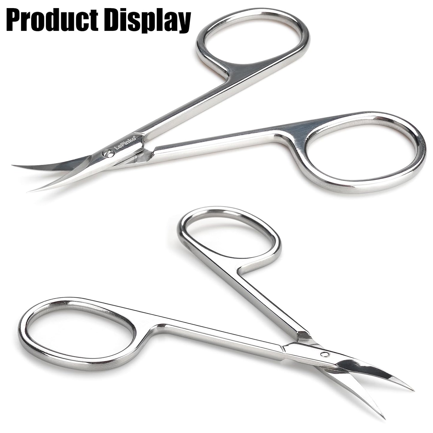 LePinko professional cuticle scissors complete retail packaging with protective travel pouch.