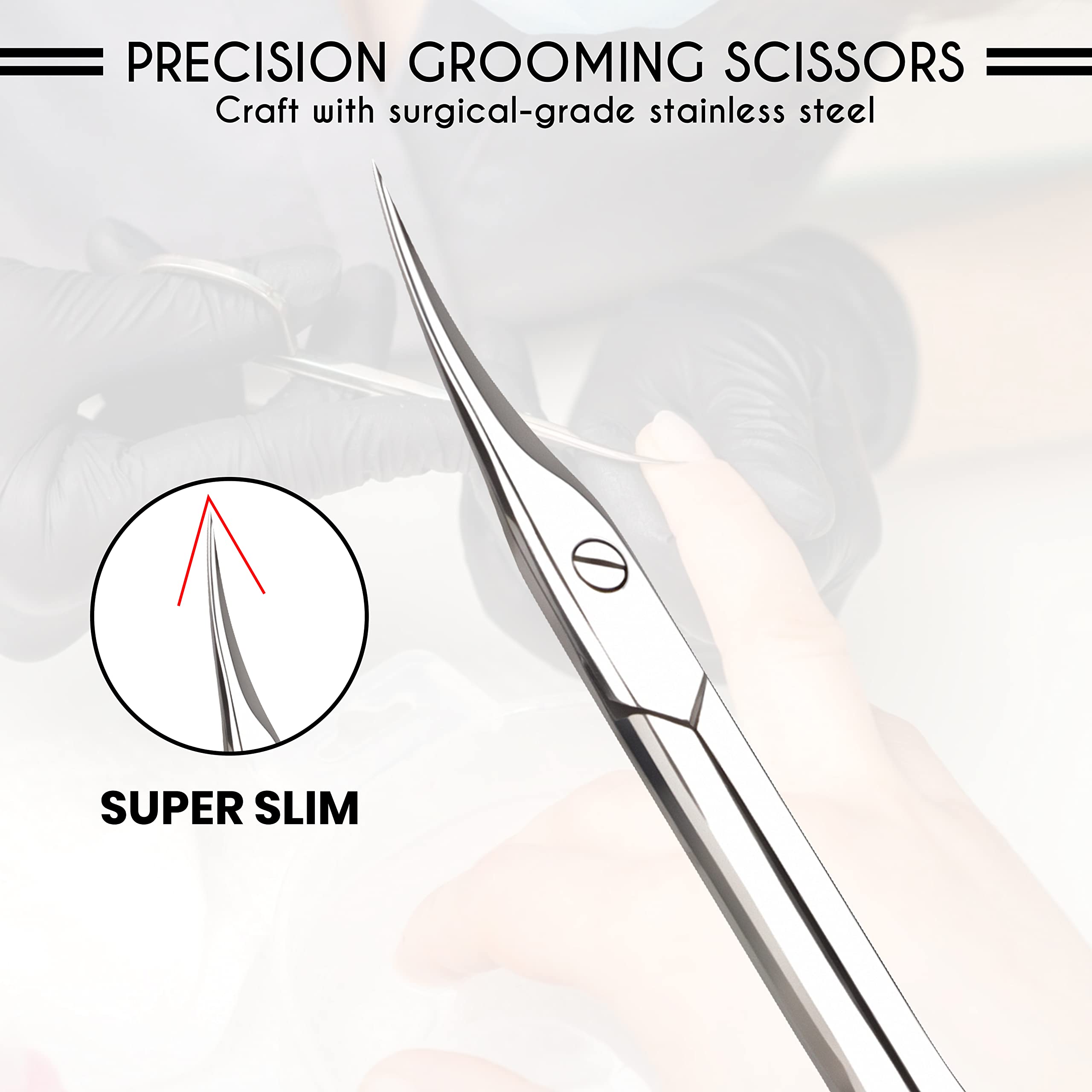 Ergonomic finger loops of ASIPRO cuticle trimmer being held for precise control demonstration